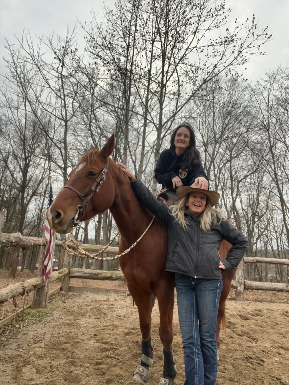 Coach and rider in the round pen
