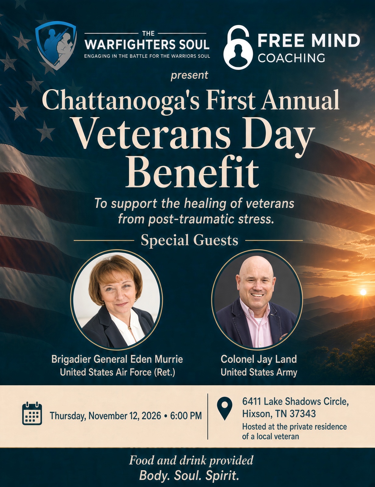 Chattanooga's First Annual Veterans Day Benefit poster